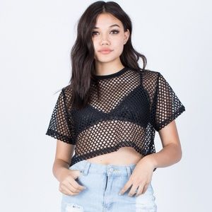 Mesh Tee Crop Top